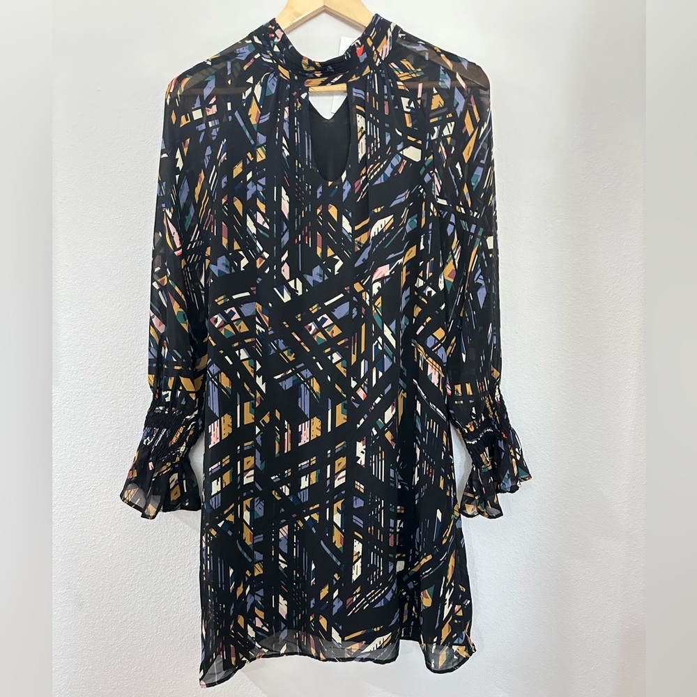 High neck, long sleeve dress